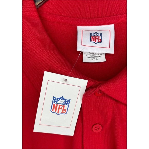 NWT Atlanta Falcons ATL NFL Football Men’s XL Red Black Short Sleeve Polo Shirt - Picture 4 of 5